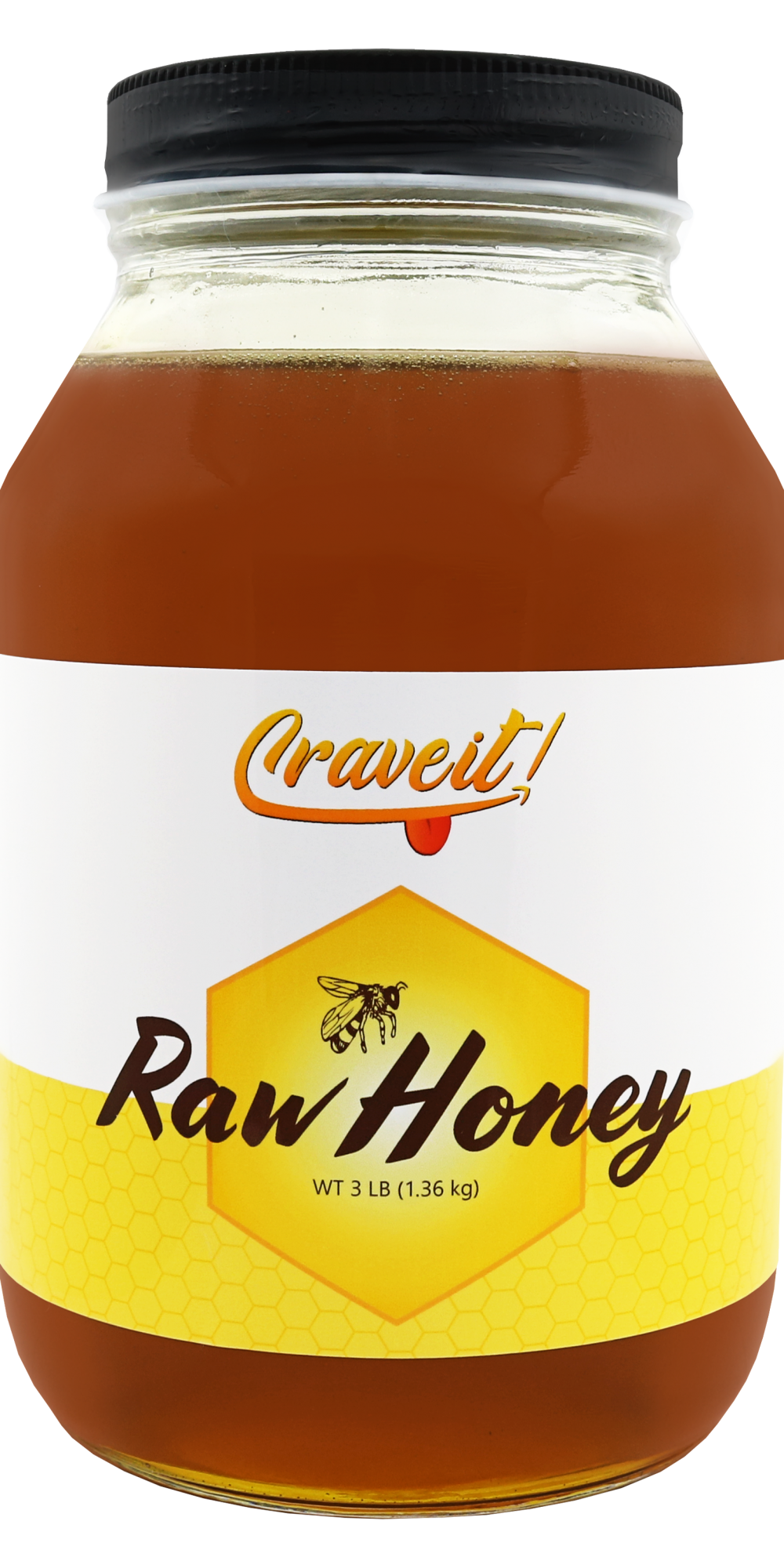 Raw & Unfiltered Honey 3 lbs Glass Jar