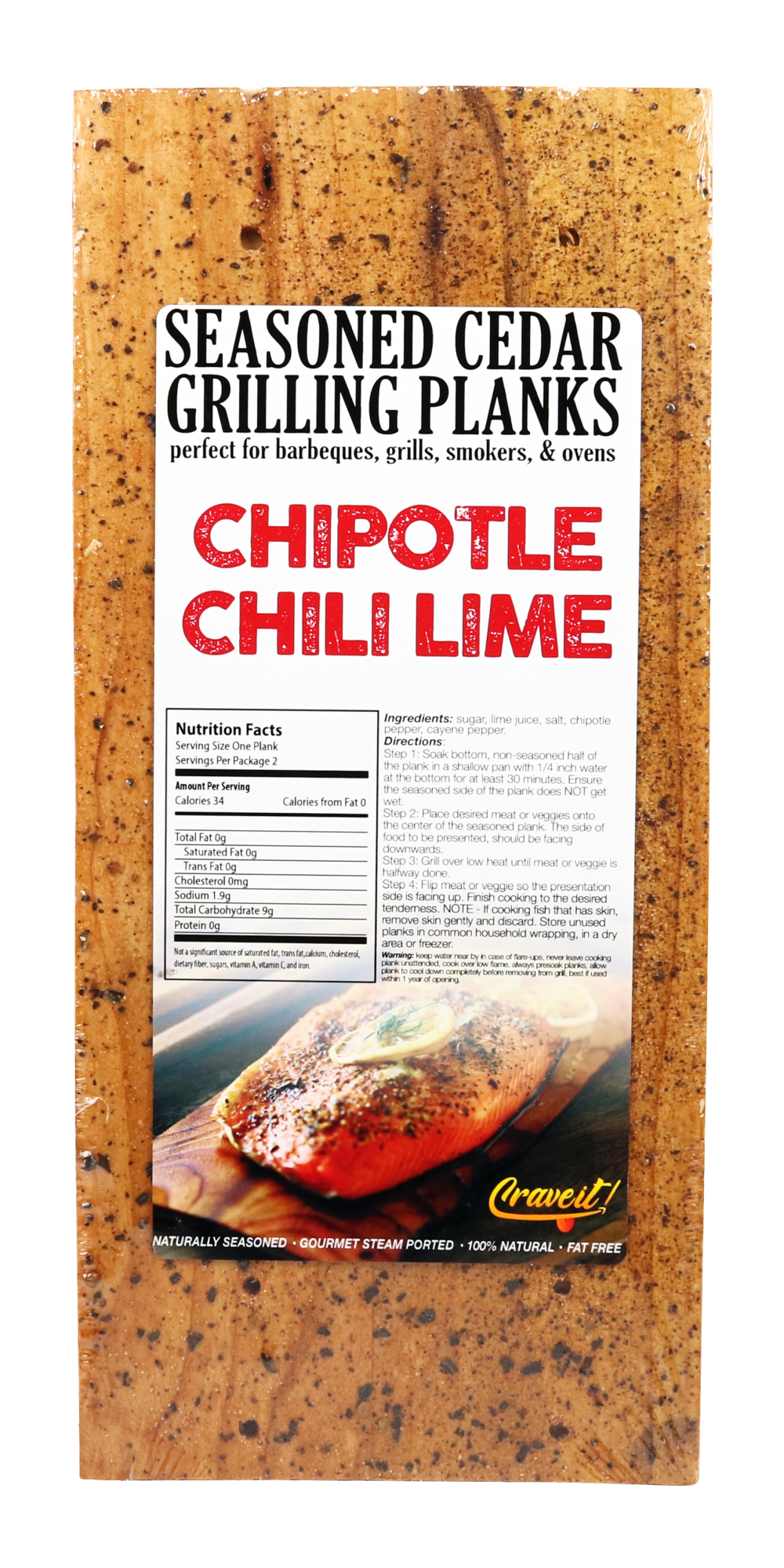 Chipotle Chili Lime Seasoned Cedar Grilling Plank