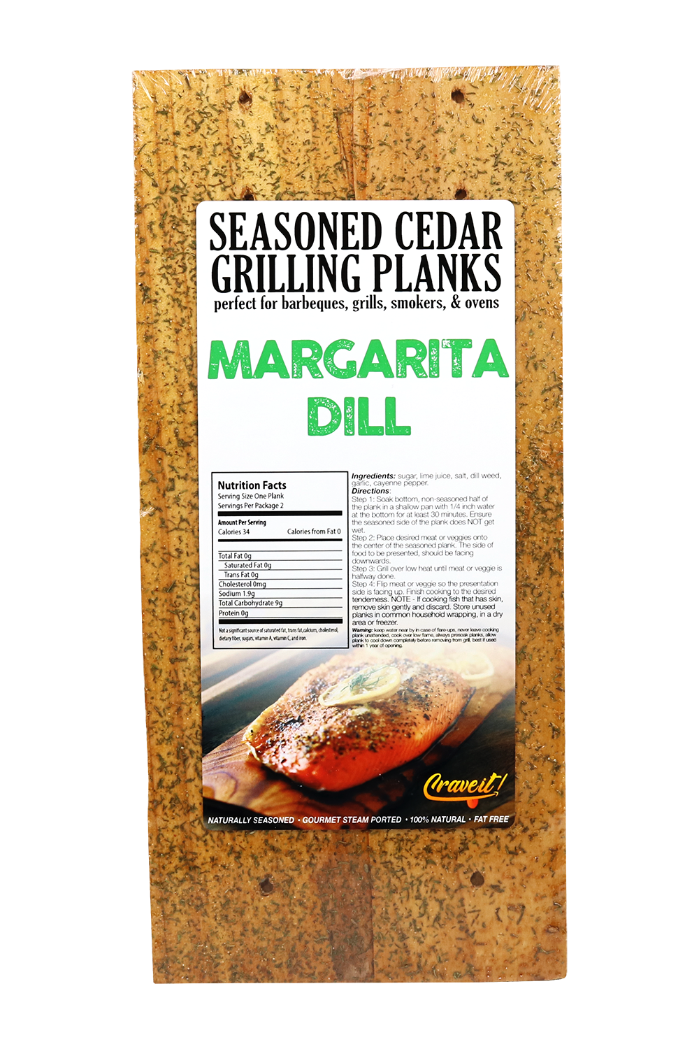 Margarita Dill Seasoned Cedar Grilling Plank