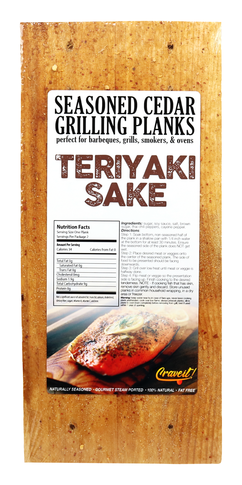 Teriyaki Seasoned Cedar Grilling Plank